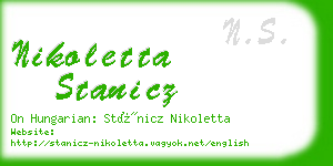 nikoletta stanicz business card